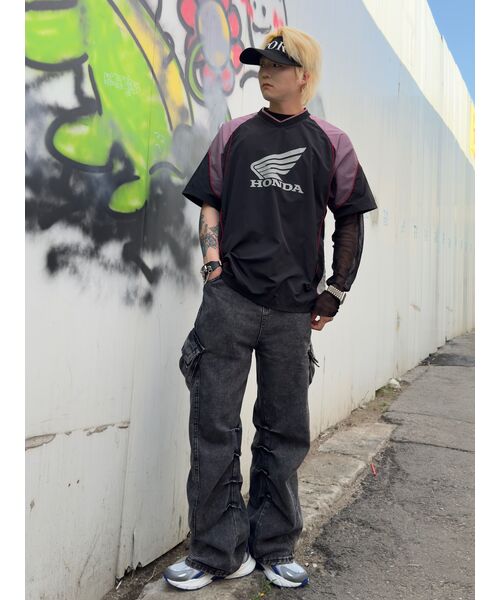 PHYPS MOTORCYCLE(フィップスモーターサイクル)の「Speed Track nylon T-shirt Pink(Tシャツ/カットソー・レディース・その他・SMALL/MEDIUM/LARGE/X-LARGE/XX-LARGE)」の13枚目の写真