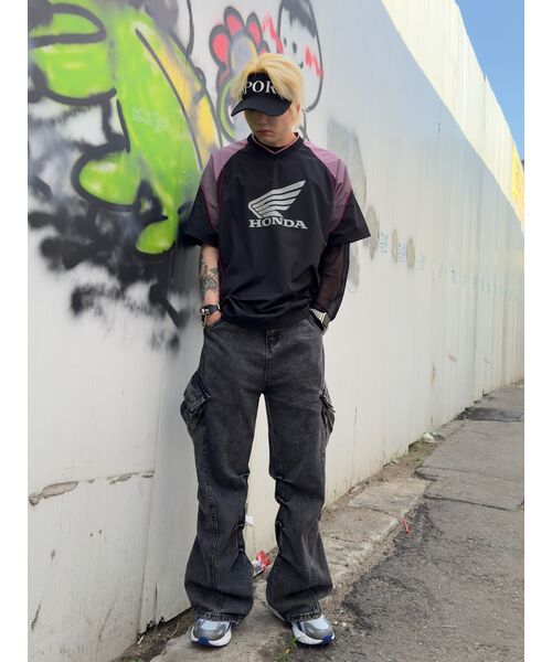 PHYPS MOTORCYCLE(フィップスモーターサイクル)の「Speed Track nylon T-shirt Pink(Tシャツ/カットソー・レディース・その他・SMALL/MEDIUM/LARGE/X-LARGE/XX-LARGE)」の14枚目の写真