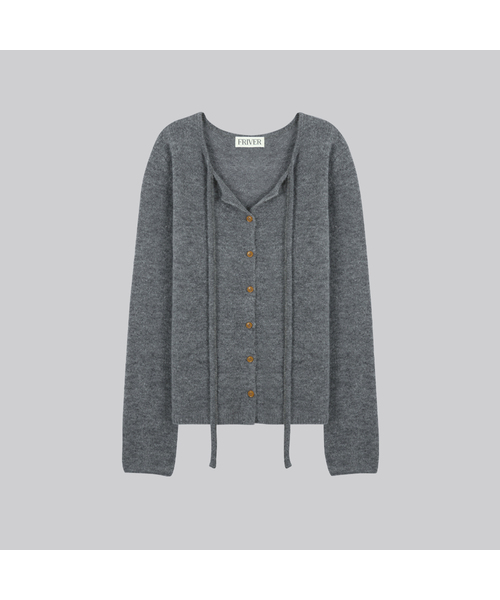 FRIVER07（フリバー07）の「Ribbon alpaca knit cardigan [FRFA02CD04]_Olive（カーディガン/ボレロ・レディース・オリーブ/ライトグレー・FREE）」の2枚目の写真