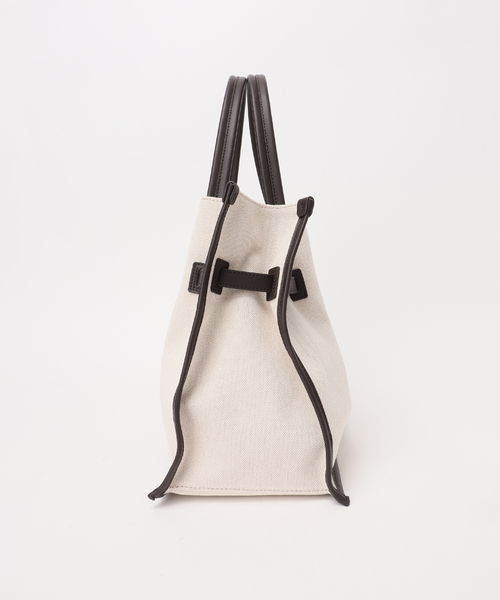 Spick & Span（スピックアンドスパン）の「VIOLAd’ORO / ヴィオラドーロ キャンバス*レザートートバッグL*（トートバッグ・レディース・アイボリー・FREE）」の4枚目の写真