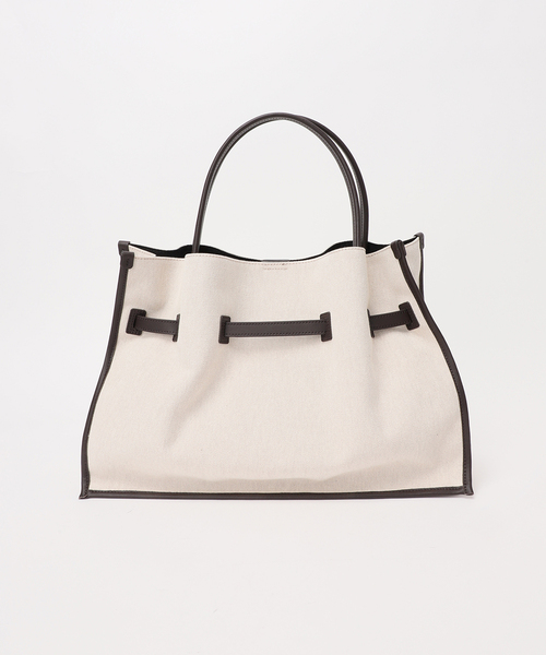 Spick & Span（スピックアンドスパン）の「VIOLAd’ORO / ヴィオラドーロ キャンバス*レザートートバッグL*（トートバッグ・レディース・アイボリー・FREE）」の5枚目の写真