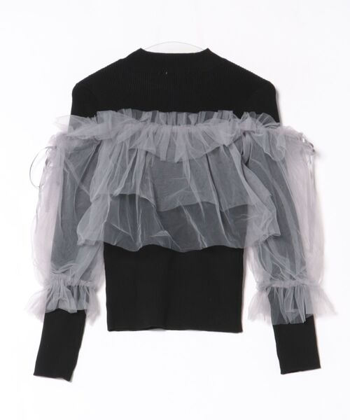 PEACH JOHN（ピーチジョン）の「チュールコンビニット（ニット/セーター・レディース・アイボリー/ブラック/チャコール・ONE SIZE）」の15枚目の写真