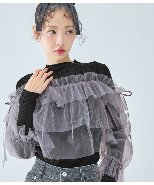 チュールコンビニット（ニット/セーター）｜PEACH JOHN（ピーチジョン