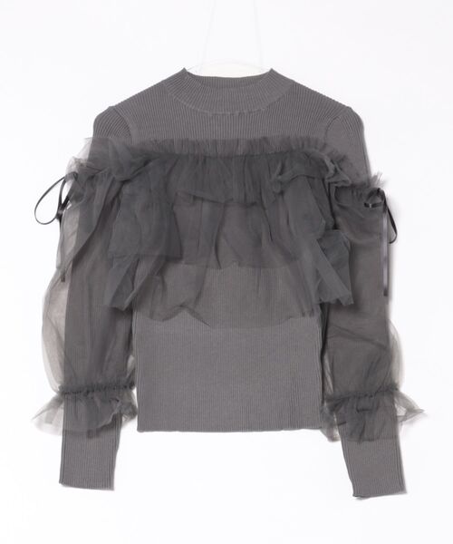 PEACH JOHN（ピーチジョン）の「チュールコンビニット（ニット/セーター・レディース・アイボリー/ブラック/チャコール・ONE SIZE）」の16枚目の写真