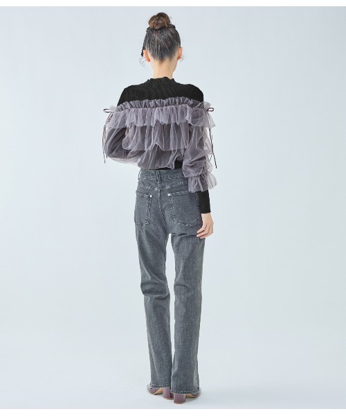 PEACH JOHN（ピーチジョン）の「チュールコンビニット（ニット/セーター・レディース・アイボリー/ブラック/チャコール・ONE SIZE）」の21枚目の写真