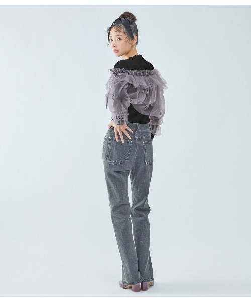 PEACH JOHN（ピーチジョン）の「チュールコンビニット（ニット/セーター・レディース・アイボリー/ブラック/チャコール・ONE SIZE）」の22枚目の写真