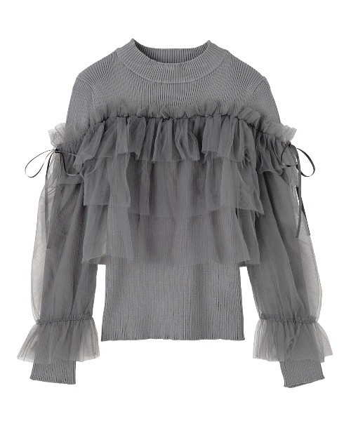 PEACH JOHN（ピーチジョン）の「チュールコンビニット（ニット/セーター・レディース・アイボリー/ブラック/チャコール・ONE SIZE）」の11枚目の写真