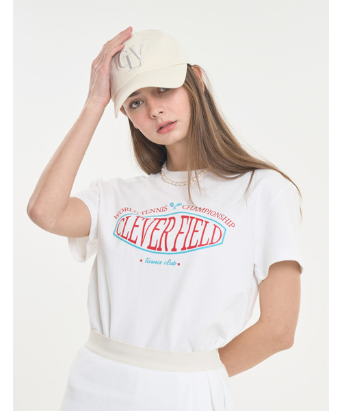 CLEVER FIELD（クレバーフィールド）の「シグニチャーエンブレムクロップTシャツ[オフホワイト]（Tシャツ/カットソー・レディース・その他・SMALL/MEDIUM）」の3枚目の写真