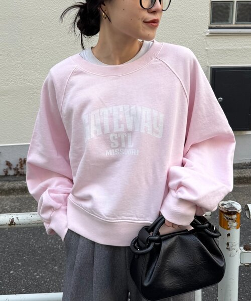 CIAOPANIC TYPY(チャオパニックティピー)の「アシッドウォッシュ加工ロゴプリントラグランスウェット(スウェット・レディース・グレー系その他/ピンク/ブラウン/チャコールグレー・ONE SIZE)」の4枚目の写真