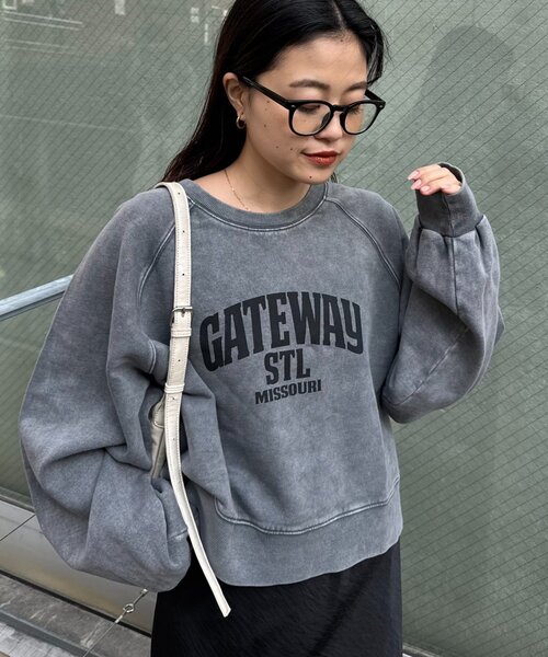 CIAOPANIC TYPY(チャオパニックティピー)の「アシッドウォッシュ加工ロゴプリントラグランスウェット(スウェット・レディース・グレー系その他/ピンク/ブラウン/チャコールグレー・ONE SIZE)」の1枚目の写真