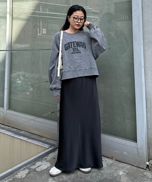 CIAOPANIC TYPY(チャオパニックティピー)の「アシッドウォッシュ加工ロゴプリントラグランスウェット(スウェット・レディース・グレー系その他/ピンク/ブラウン/チャコールグレー・ONE SIZE)」の8枚目の写真