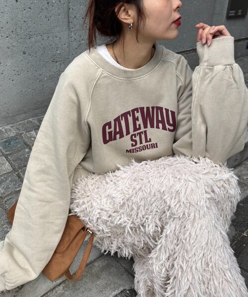 CIAOPANIC TYPY(チャオパニックティピー)の「アシッドウォッシュ加工ロゴプリントラグランスウェット(スウェット・レディース・グレー系その他/ピンク/ブラウン/チャコールグレー・ONE SIZE)」の15枚目の写真