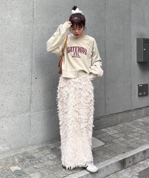 CIAOPANIC TYPY(チャオパニックティピー)の「アシッドウォッシュ加工ロゴプリントラグランスウェット(スウェット・レディース・グレー系その他/ピンク/ブラウン/チャコールグレー・ONE SIZE)」の18枚目の写真