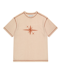 UNGIMMICK（アンジミック）の「STARLIGHT PIGMENT DYED T-SHIRT (APRICOT)（Tシャツ/カットソー）」