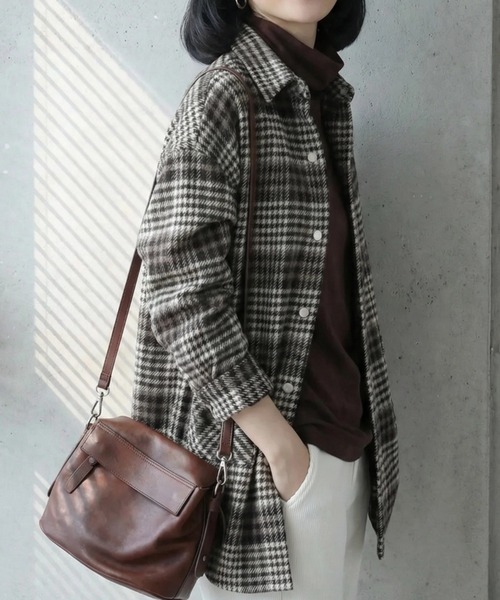 cammie(キャミー)の「チェックシャツ(シャツ/ブラウス・レディース・ベージュ/レッド/ブラック・M/L)」の4枚目の写真