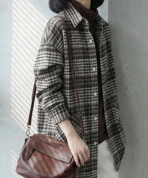 cammie(キャミー)の「チェックシャツ(シャツ/ブラウス・レディース・ベージュ/レッド/ブラック・M/L)」の5枚目の写真
