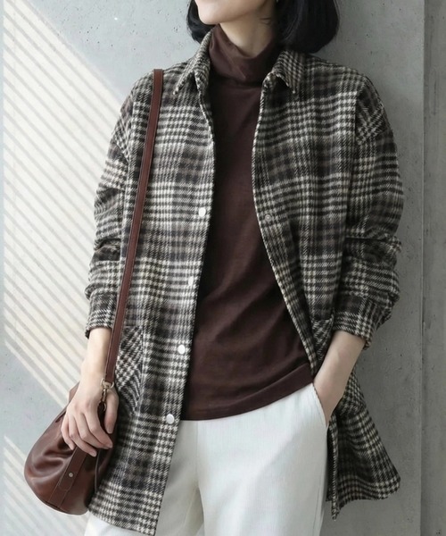 cammie(キャミー)の「チェックシャツ(シャツ/ブラウス・レディース・ベージュ/レッド/ブラック・M/L)」の6枚目の写真