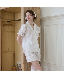 LUNALUZ STUDIO（ルナルス）の「Women's Mandy Ribbon Short Sleeve Two Piece（ルームウェア/パジャマ）」