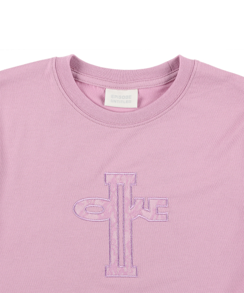 EPISODE UNTITLED（エピソードアンタイトルド）の「レースアップリケロゴクロップTシャツラベンダー（Tシャツ/カットソー・レディース・ラベンダー・FREE）」の4枚目の写真