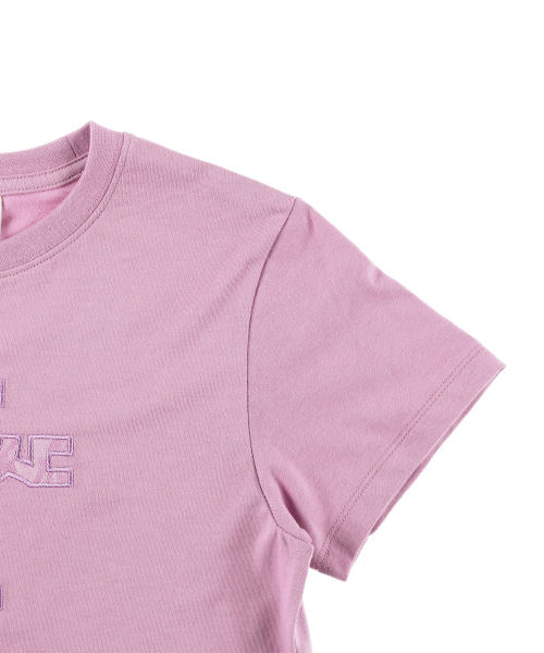 EPISODE UNTITLED（エピソードアンタイトルド）の「レースアップリケロゴクロップTシャツラベンダー（Tシャツ/カットソー・レディース・ラベンダー・FREE）」の5枚目の写真