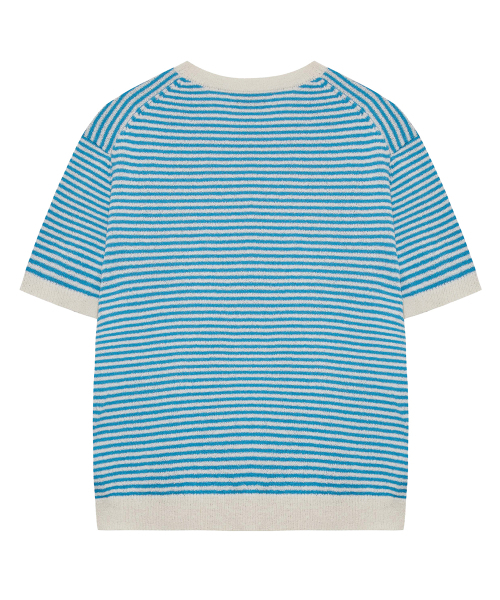 NEUFETBLEU(ヌフエブル)の「NEB stripe half knit (skyblue)(ニット/セーター・レディース・その他・SMALL/MEDIUM)」の2枚目の写真