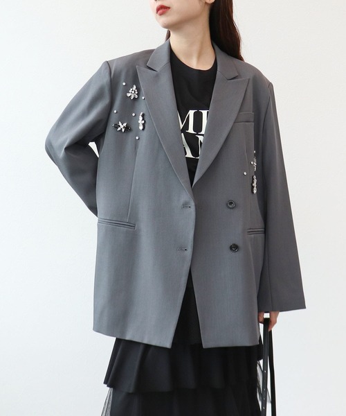 【ANDRESD】JEWELS SHINE BOXY JACKET