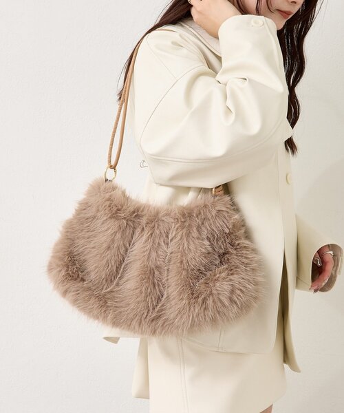 mystic（ミスティック）の「WハンドルファーBAG（トートバッグ・レディース・ベージュ・FREE）」の3枚目の写真