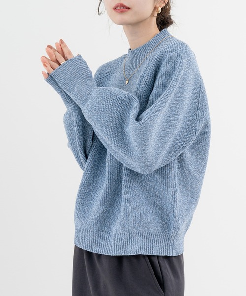 refinedworks(リファインドワークス)の「【refinedworks】ふっくら軽い、毎日 着たい 上質 ニット(ニット/セーター・レディース・アイボリー/グリーン/ブルー・FREE)」の3枚目の写真