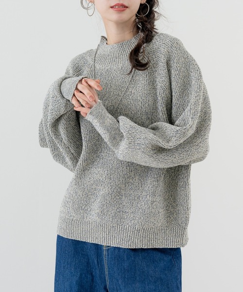 refinedworks(リファインドワークス)の「【refinedworks】ふっくら軽い、毎日 着たい 上質 ニット(ニット/セーター・レディース・アイボリー/グリーン/ブルー・FREE)」の2枚目の写真