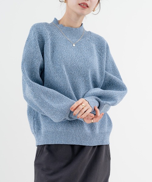 refinedworks(リファインドワークス)の「【refinedworks】ふっくら軽い、毎日 着たい 上質 ニット(ニット/セーター・レディース・アイボリー/グリーン/ブルー・FREE)」の6枚目の写真