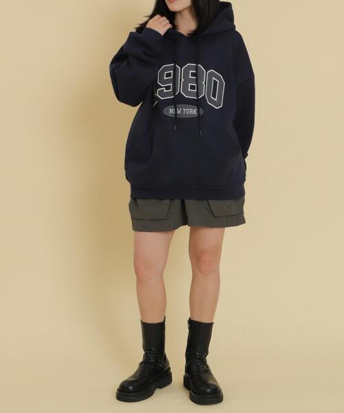WOND(ウォンド)の「WOND/1980ビッグパーカー(パーカー・レディース・ネイビー/杢グレー・FREE)」の10枚目の写真