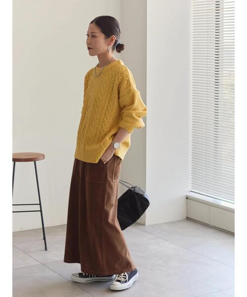 Samansa Mos2 blue（サマンサモスモスブルー）の「コーデュロイスカート（スカート・レディース・ブラウン/キナリ/チャコールグレー・F）」の13枚目の写真