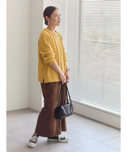 Samansa Mos2 blue（サマンサモスモスブルー）の「コーデュロイスカート（スカート・レディース・ブラウン/キナリ/チャコールグレー・F）」の15枚目の写真