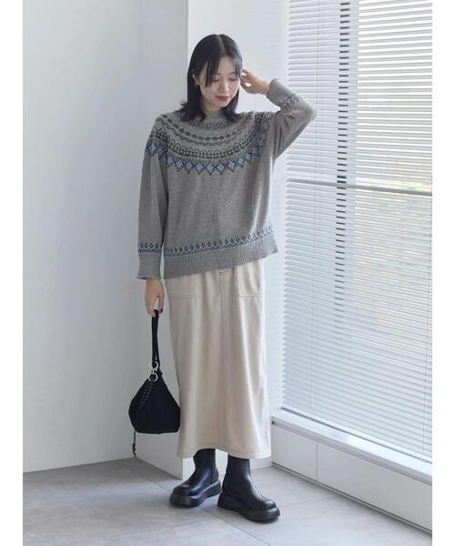 Samansa Mos2 blue（サマンサモスモスブルー）の「コーデュロイスカート（スカート・レディース・ブラウン/キナリ/チャコールグレー・F）」の16枚目の写真