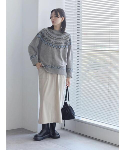 Samansa Mos2 blue（サマンサモスモスブルー）の「コーデュロイスカート（スカート・レディース・ブラウン/キナリ/チャコールグレー・F）」の17枚目の写真