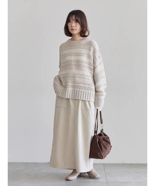 Samansa Mos2 blue（サマンサモスモスブルー）の「コーデュロイスカート（スカート・レディース・ブラウン/キナリ/チャコールグレー・F）」の6枚目の写真