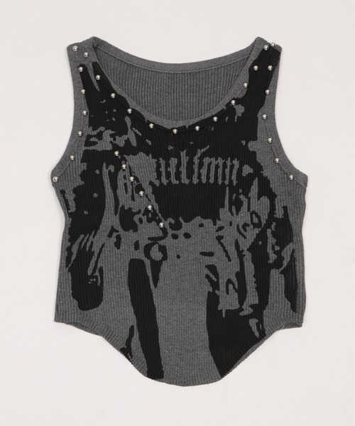 dispark(ディスパーク)の「DISPARK/【26年春夏新作】スタッズグラフィックタンク(タンクトップ・レディース・ベージュ/チャコール・FREE)」の11枚目の写真