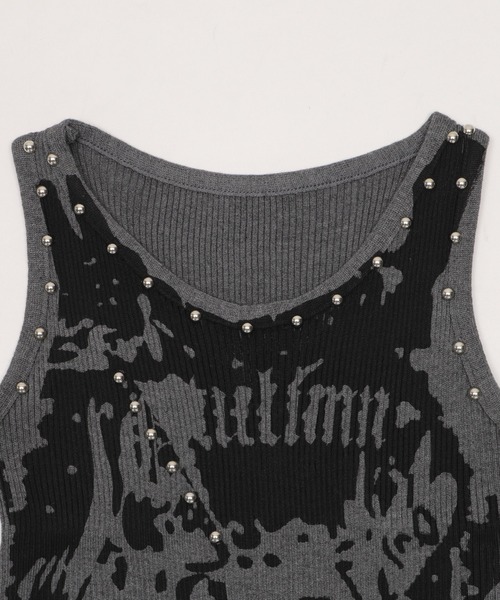 dispark(ディスパーク)の「DISPARK/【26年春夏新作】スタッズグラフィックタンク(タンクトップ・レディース・ベージュ/チャコール・FREE)」の13枚目の写真