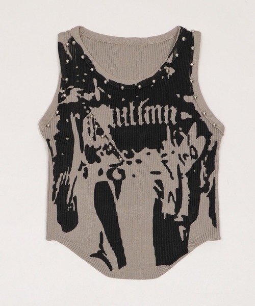 dispark(ディスパーク)の「DISPARK/【26年春夏新作】スタッズグラフィックタンク(タンクトップ・レディース・ベージュ/チャコール・FREE)」の10枚目の写真