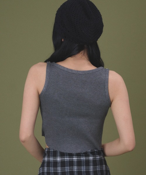 dispark(ディスパーク)の「DISPARK/【26年春夏新作】スタッズグラフィックタンク(タンクトップ・レディース・ベージュ/チャコール・FREE)」の6枚目の写真