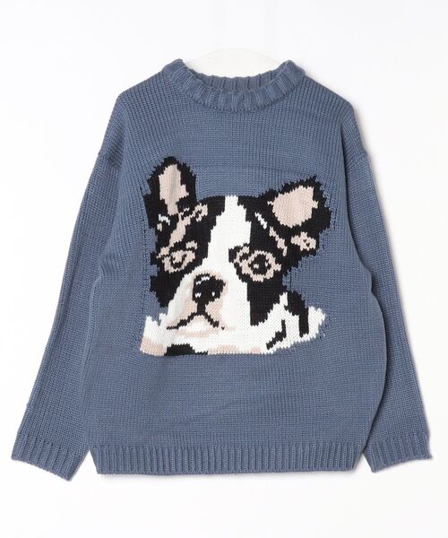 BEAVER（ビーバー）の「B omnivore/ビーオムニボー　DOG KNIT（ニット/セーター・メンズ・ブラック/ブルー・M/L）」の2枚目の写真