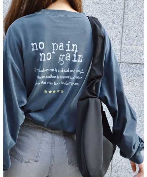 spiritoso(スピリトーゾ)の「アーチロゴイーグルプリントロンT(Tシャツ/カットソー・レディース・グレイッシュベージュ/ブラック/バーガンディー/チャコール・FREE)」の5枚目の写真