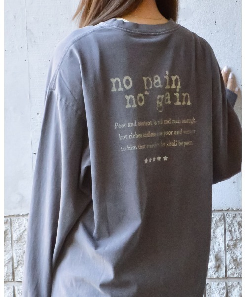 spiritoso(スピリトーゾ)の「アーチロゴイーグルプリントロンT(Tシャツ/カットソー・レディース・グレイッシュベージュ/ブラック/バーガンディー/チャコール・FREE)」の20枚目の写真