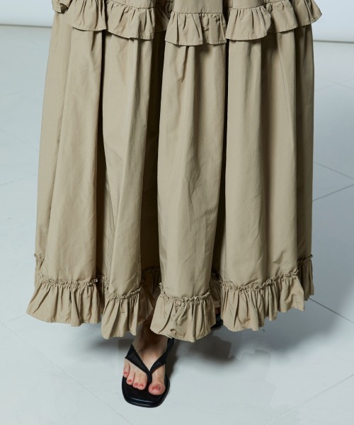 DOUBLE STANDARD CLOTHING（ダブルスタンダードクロージング）の「サマーブロード ティアードスカート（スカート・レディース・ベージュ/カーキ・38/36）」の9枚目の写真