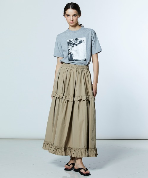 DOUBLE STANDARD CLOTHING（ダブルスタンダードクロージング）の「サマーブロード ティアードスカート（スカート・レディース・ベージュ/カーキ・38/36）」の12枚目の写真