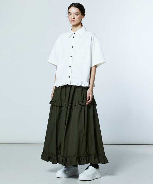 DOUBLE STANDARD CLOTHING（ダブルスタンダードクロージング）の「サマーブロード ティアードスカート（スカート・レディース・ベージュ/カーキ・38/36）」の13枚目の写真