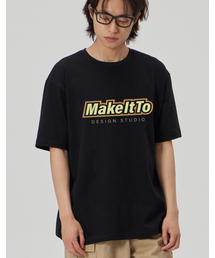 MAKEITTO（メイキット）の「[BORDER LOGO] CREW NECK TEE_BLACK（Tシャツ/カットソー）」