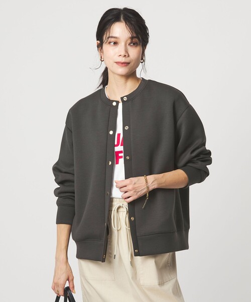 green label relaxing(グリーンレーベルリラクシング)の「ダンボール ノーカラー カーディガン(カーディガン/ボレロ・レディース・モカ/ダークグレー/オフホワイト・FREE)」の3枚目の写真