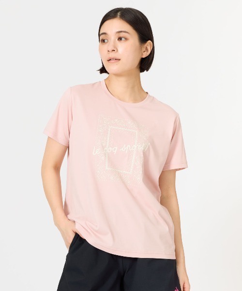 le coq sportif(ルコックスポルティフ)の「【ルコックスポルティフ】吸汗速乾/ストレッチ/UVカット/遮熱ヘランカ半袖Tシャツ(Tシャツ/カットソー・レディース・ネイビー/ピンク/ホワイト/ブルー・S/M/L/XL)」の4枚目の写真