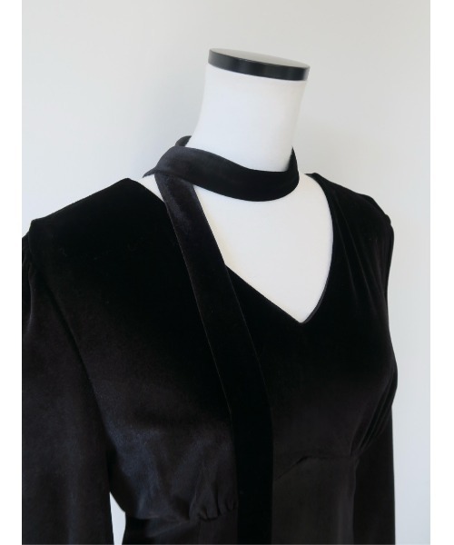 velour tie flare dress（ワンピース）｜celon（セロン）の